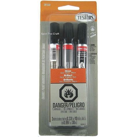 Testors Tes281240 Enamel Paint Marker Set White Black And Silver 1 King Soopers