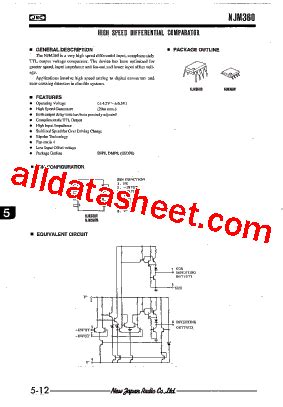 NJM360E Datasheet PDF New Japan Radio