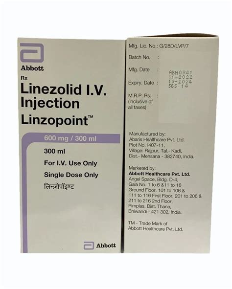 Abbott Linezolid Iv Injection Ml At Rs Piece In Dombivli Id