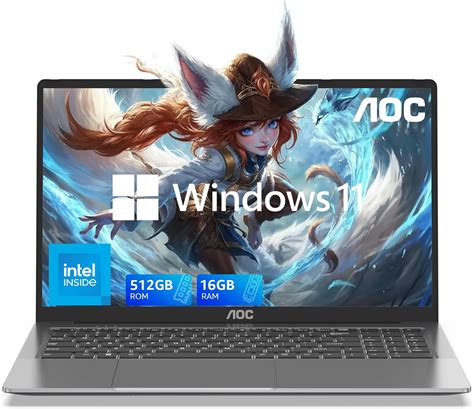 AOC computadora portátil de 16 GB RAM 512 GB SSD Gaming Laptops 15 6