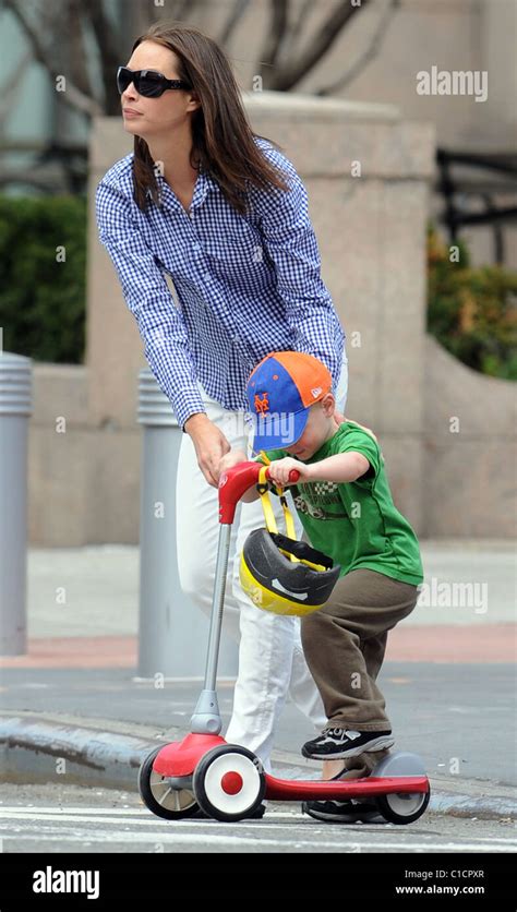 Christy turlington and son finn burns hi-res stock photography and ...