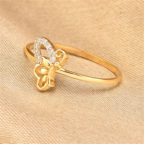 14k Dainty Gold Butterfly Ring Gold Butterfly Ring Nature Etsy