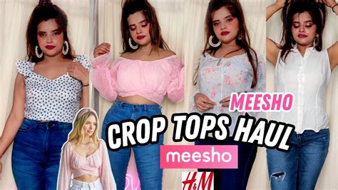 MEESHO CROP TOPS HAUL || STARTING ₹162/- || MEESHO, H&M CROP TOPS - YouTube