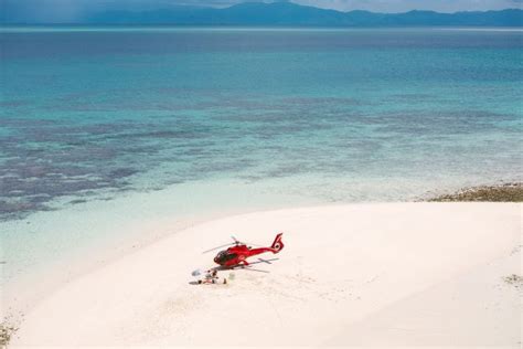 Great Barrier Reef Helicopter Tour with a picnic on a sand cay