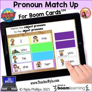 Pronouns Match Up Activity Boom Cards By Nyla S Crafty Teaching