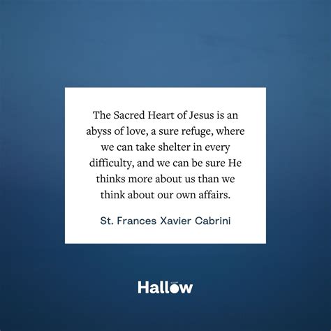 St Frances Xavier Cabrini Quote Hallow