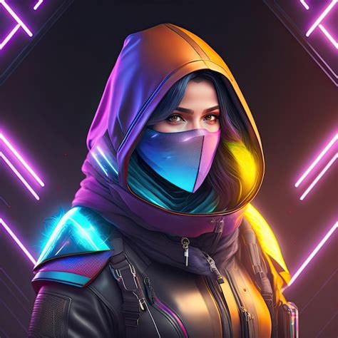 Mysterious Ranger Warrior Female Wearing A Hooded On Dark Background