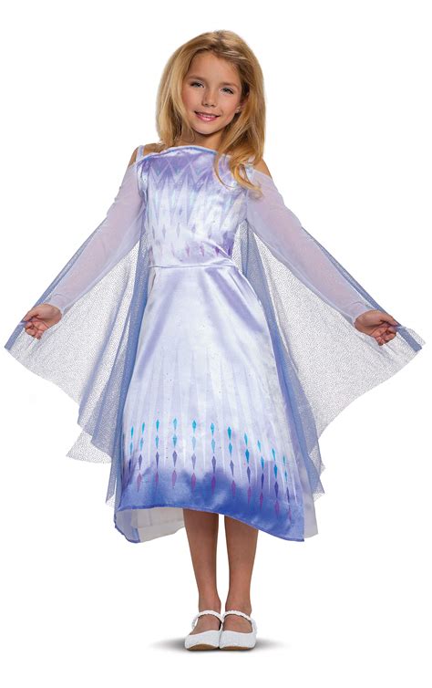 Disney Frozen 2 Elsa Costume For Girls Classic Dress And Cape Outfit