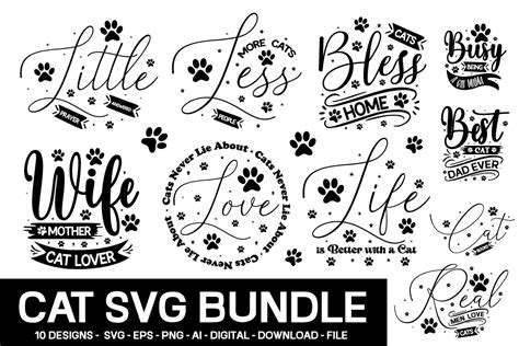 Cat Svg Bundle Graphic By Gatewaydesign · Creative Fabrica