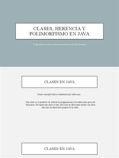 Clases Herencia Y Polimorfismo En Java Pdf Herencia Programación