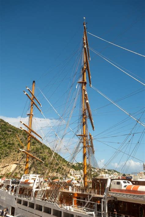 Sea Cloud Spirit Sailing Ship In St Maarten Editorial Photography