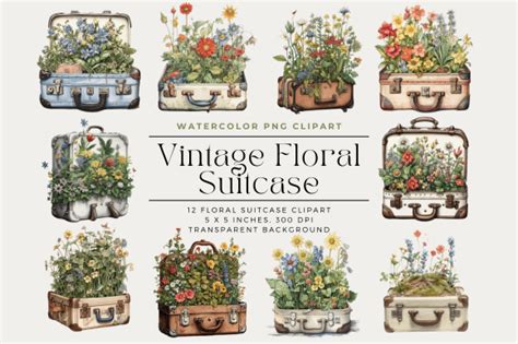 Vintage Watercolor Flowers Graphic By Cecily Arts Creative Fabrica