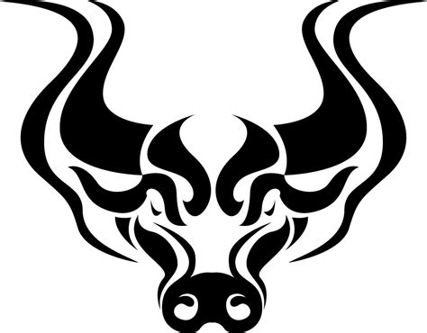 Cow head tattoo, tattoo illustration, vector on a white background ...