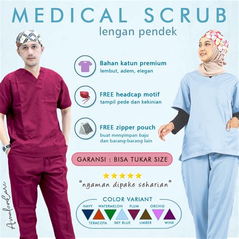 Jual Scrub Medis Baju Ok Lengan Pendek Seragam Jaga Oka Scrb Dokter