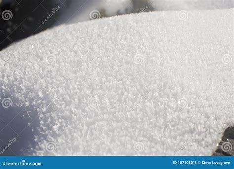 Close up of snow crystals stock image. Image of cold - 107103013