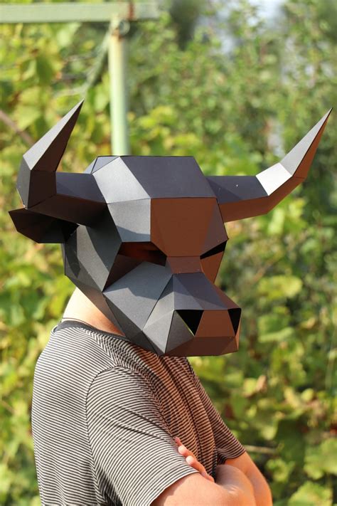 Create Your Own Stunning Bull Mask with Our Digital Templateв - LACRAFTA