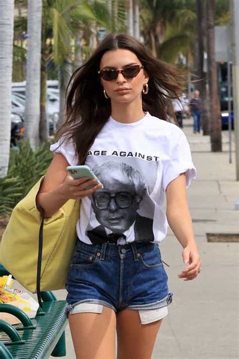 Emily Ratajkowski Hot Legs In Denim Shorts Hot Celebs Home