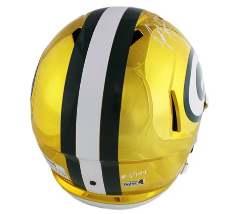 Brett Favre Signed Green Bay Packers Speed Full Size Chrome Nfl Helmet