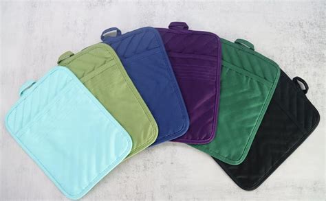 Amazon VEIKERY Cotton Pocket Pot Holders Machine Washable Heat Resistant Hot Pads For