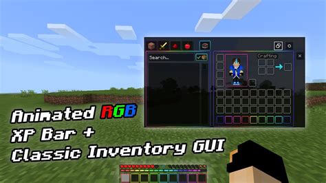 ANIMATED RGB XP BAR MCPE RGB CLASSIC INVENTORY GUI MCPE SUPPORT