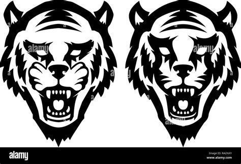 Illustration Of Tiger Head On White Background Design Element For Logo