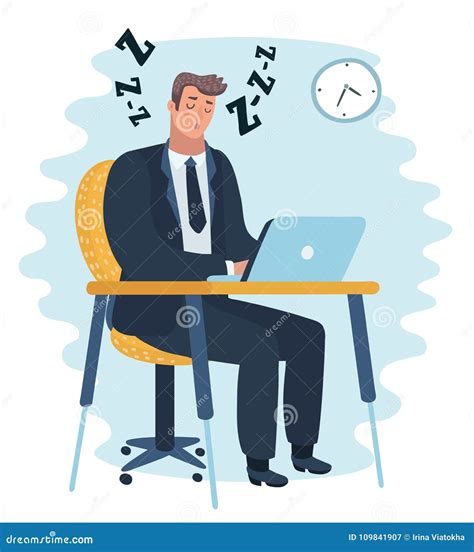 Businessman Falling Asleep At His Work Business Concept In Sleeping