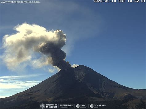 El Volc N Popocat Petl Emite Exhalaciones Minutos De Tremor Y