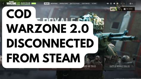 How To Fix Call Of Duty Warzone Disconnected From Steam Youtube