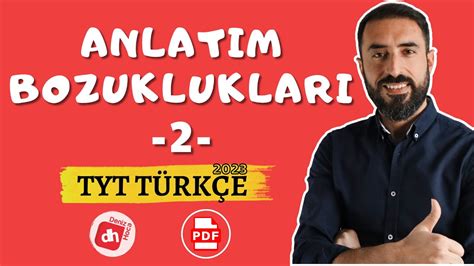 Anlatım Bozuklukları 2 Anlatım Bozukluğu TYT Türkçe 2023 Deniz Hoca