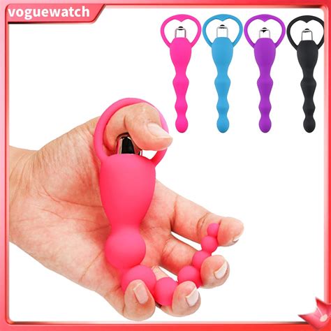 C Goon Vibrador De Contas De Silicone Puxando Plug Anal Longo Produto De Masturba O Feminina