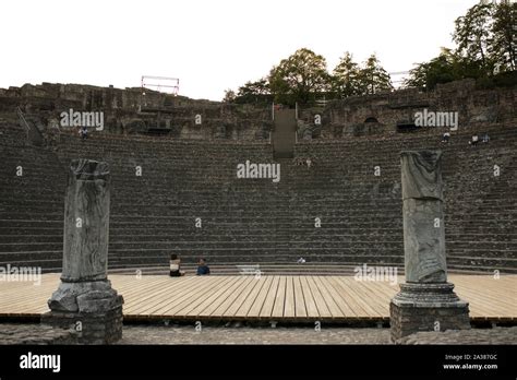 The Ruins Of The Roman Theater Complex Théâtre Gallo Romain On A