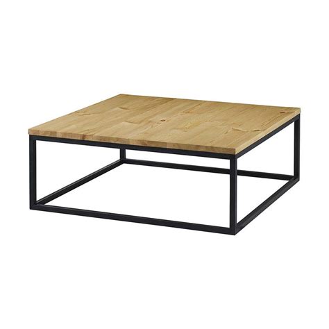 Table Basse Carrée 100 Cm Bois Et Métal Ciudad Table Basse Table