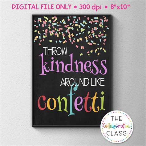 Throw Kindness Around Like Confetti Poster The Collaborative Class