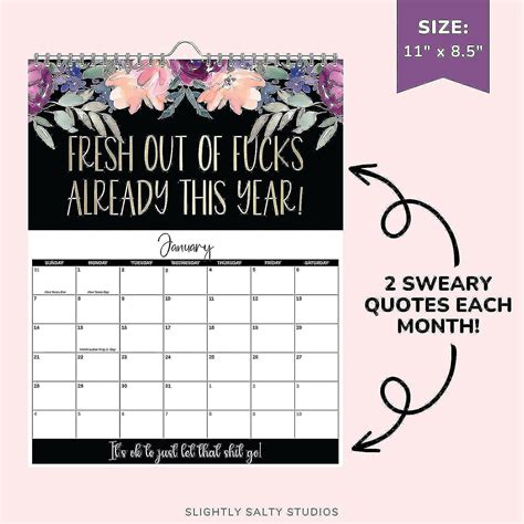 2024 Calendar For Tired Ass Women Hanging Wall Calendar 2024 Calendar