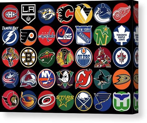 National Hockey League Spotlight Logo Teams Canvas Print / Canvas Art ...