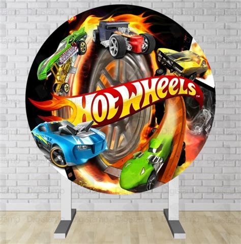 Painel Redondo Sublimado Hot Wheels Pnr