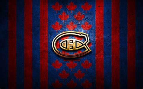 Download Wallpapers Montreal Canadiens Flag Nhl Red Blue Metal