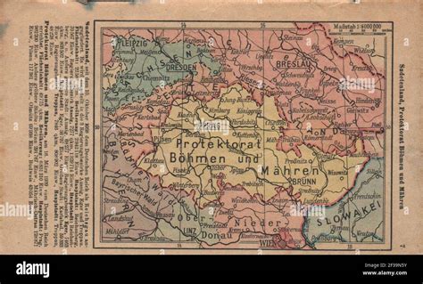 Protectorate of Bohemia and Moravia map Stock Photo - Alamy