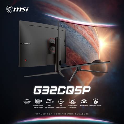 Msi G Cq P Curved Gaming Monitor Wqhd Va Hz Ms Adaptive