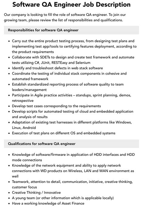 Qa Engineer Roles And Responsibilities