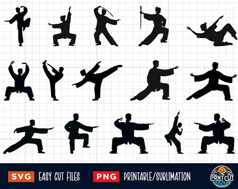 15 Tai Chi SVG Bundle Tai Chi Svg Tai Chi Png Tai Chi Cut File Tai