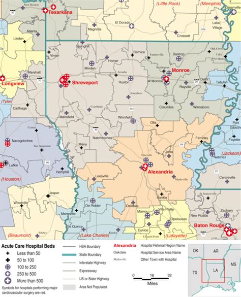 Map Hospital Service Areas Assigned To The Alexandria Monroe And