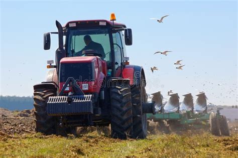 Farmer Plowing the New Field Stock Photo - Image of land, cumulus: 29102798