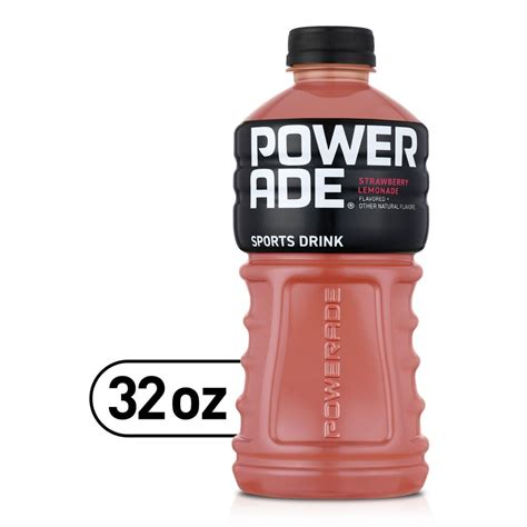 Powerade Strawberry Lemonade Ion4 Electrolyte Enhanced Fruit Flavored Sports Drink W Vitamins