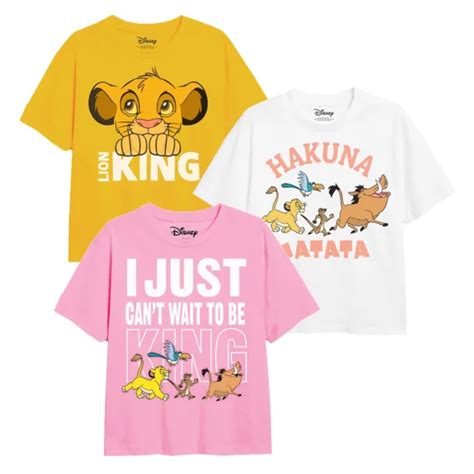 Disney Girls T Shirt 3 Pack Lion King Simba And Friends Top Tee 3 8 Years Official £1799