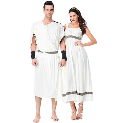 Adult Couples Halloween Ancient Greek Roman Toga Goddess Costume Female