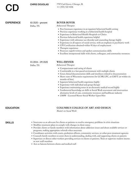 Behavioral Therapist Resume Samples Velvet Jobs