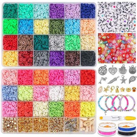 12000 PCS 42 Colors Polymer Clay Beads For Bracelets Making Kit With