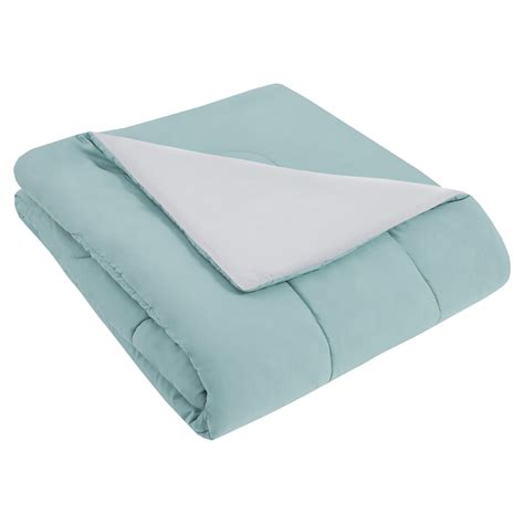 Shop Mainstays Reversible Ultra Soft Plainweave Solid Comforter In A Bag Mint Full Queen