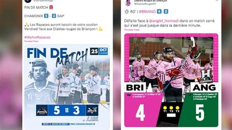 Hockey défaites des Rapaces de Gap et des Diables Rouges de Briançon